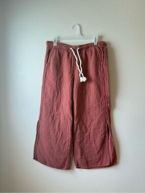 UpWest women’s Wide-Leg Drawstring Pants in Rosewood